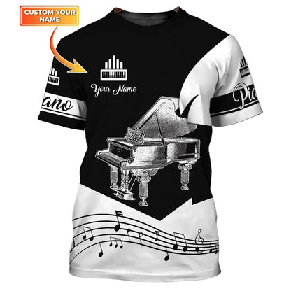 Custom Piano Shirt For Him Her, 3D Printed Pianist Shirts, Piano Lover Club Uniform, Piano Class Uniform TO2535