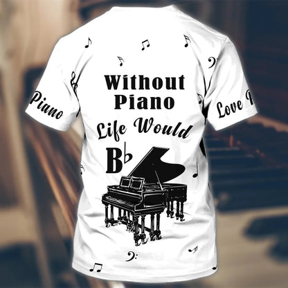 Custom 3D Piano Shirt, Unisex Pianist T Shirt, Piano Teacher Gift, Piano Class Uniform TO2536