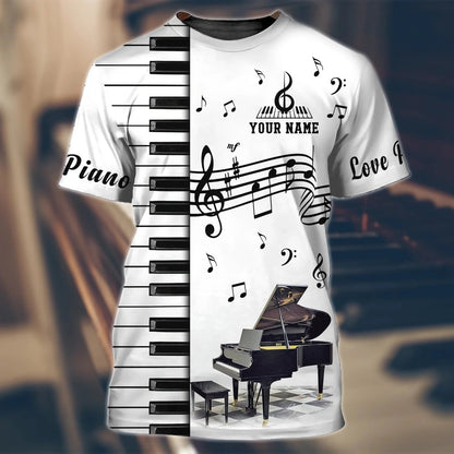 Custom 3D Piano Shirt, Unisex Pianist T Shirt, Piano Teacher Gift, Piano Class Uniform TO2536