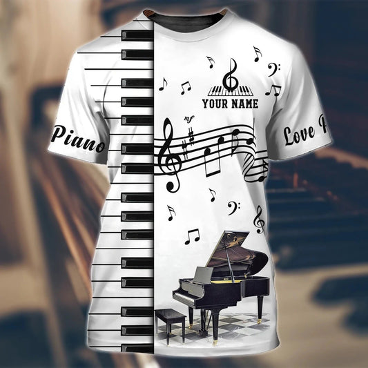 Custom 3D Piano Shirt, Unisex Pianist T Shirt, Piano Teacher Gift, Piano Class Uniform TO2536