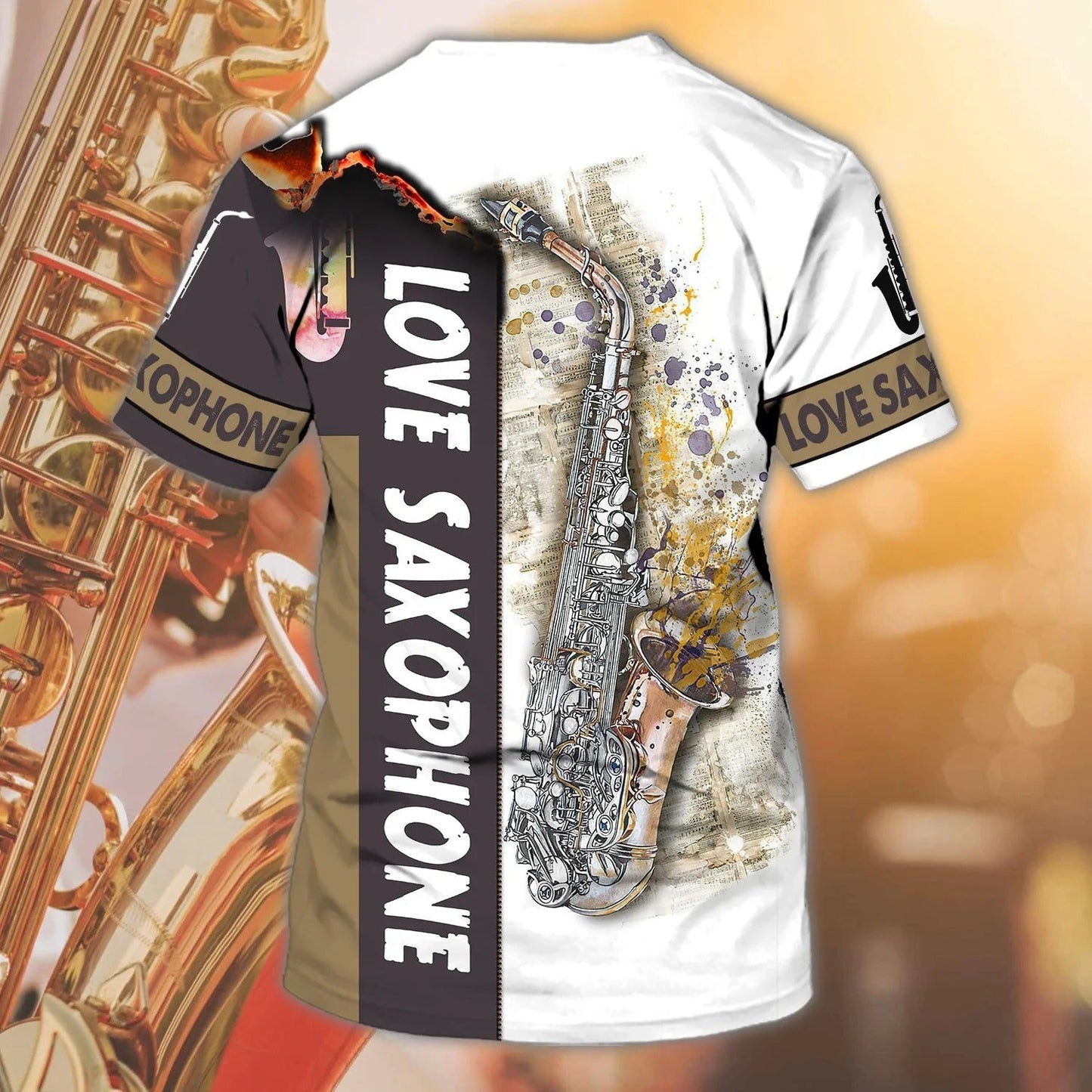 Custom Love Saxophone T Shirt, 3D All Over Print Saxophone Shirt Men Women, Musician Gifts TO2531