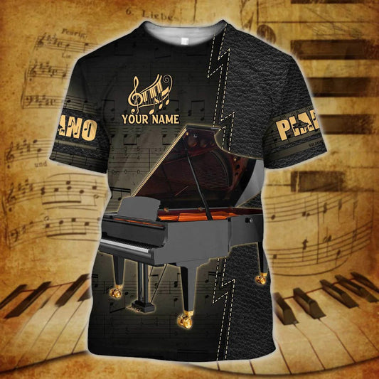 Personalized 3D Printed Piano Shirt Men Women, Pianist Tshirt, Gift For Piano Lover TO2534