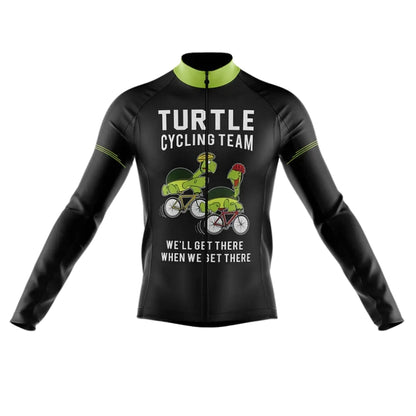 Turtle Cycling Team We're Slow As Shell Cycling Long Sleeve Jersey Men, Turtle Team Cycling Jersey CZ0070