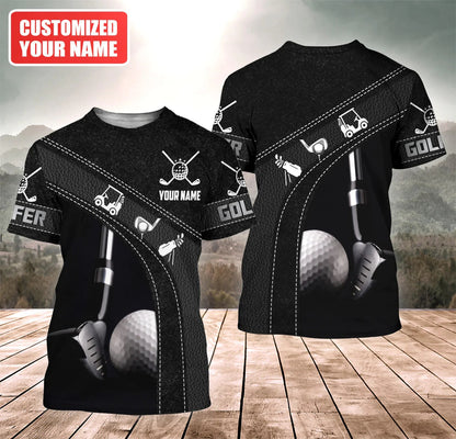 3D All Over Print Golf Tshirt, Black Shirt For Golf Lover, Golf Team Uniform TO2330