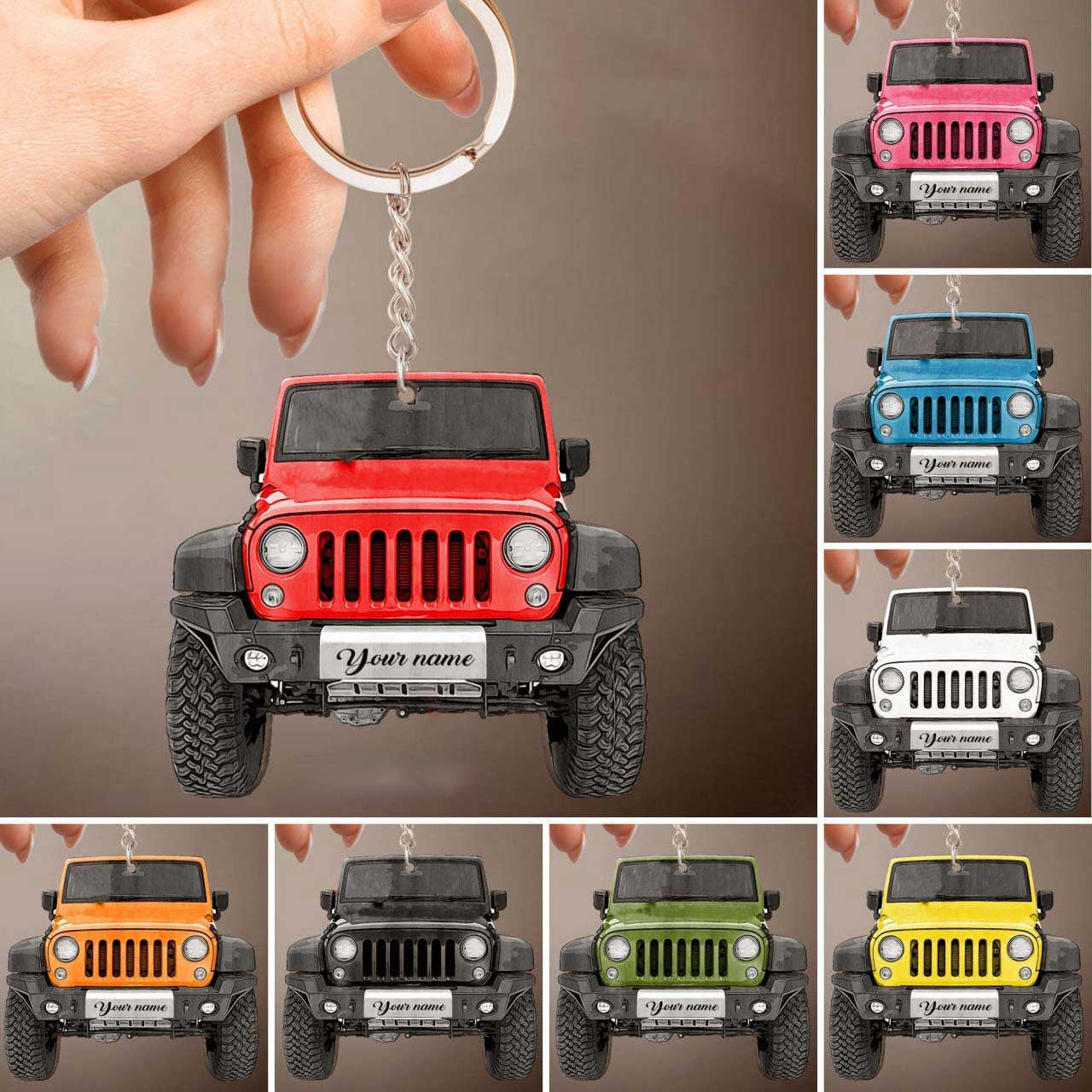 Personalized Jee Keychain, Custom Name Flat Acrylic Keychain for Jee Drivers SO0065