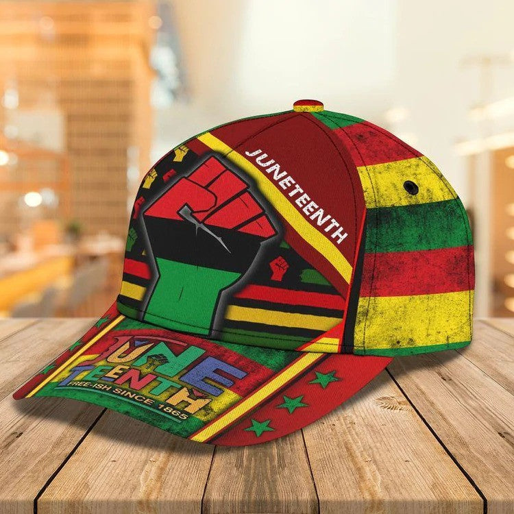 Happy Juneteenth Day Fist Black African American Cap 3D Classic Cap for African American SO0409