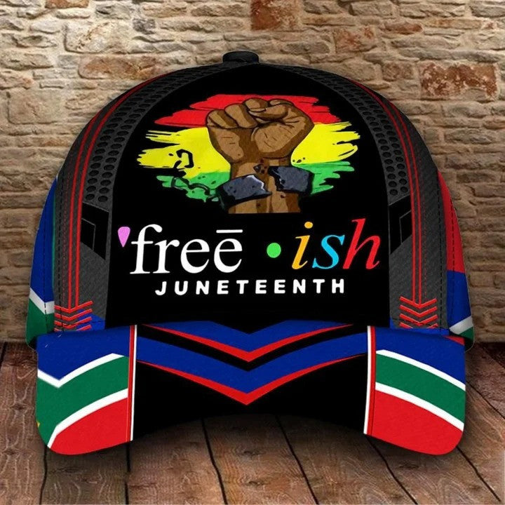 Happy Juneteenth Day Fist Black African American Cap 3D Classic Cap for African American SO0409