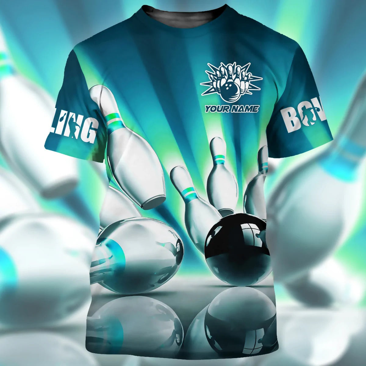 Custom Grey Bowling T Shirt Men Women 3D All Over Print Bowling Tshirt TO1924