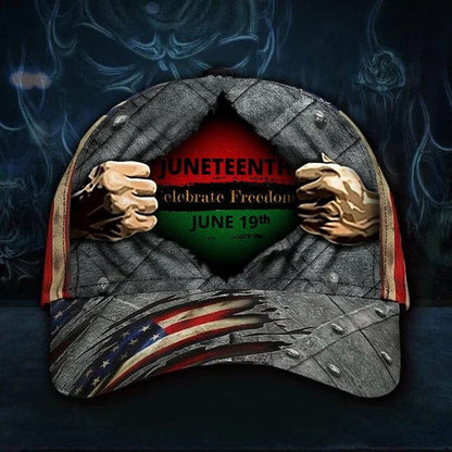 Personalized Juneteenth 1865 Cap, African American Hat, Black Woman 3D Classic Cap, Black Man Hat SO0085