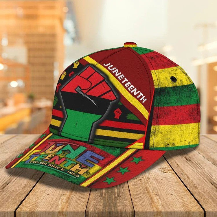 Personalized Juneteenth 1865 Cap, African American Hat, Black Woman 3D Classic Cap, Black Man Hat SO0085