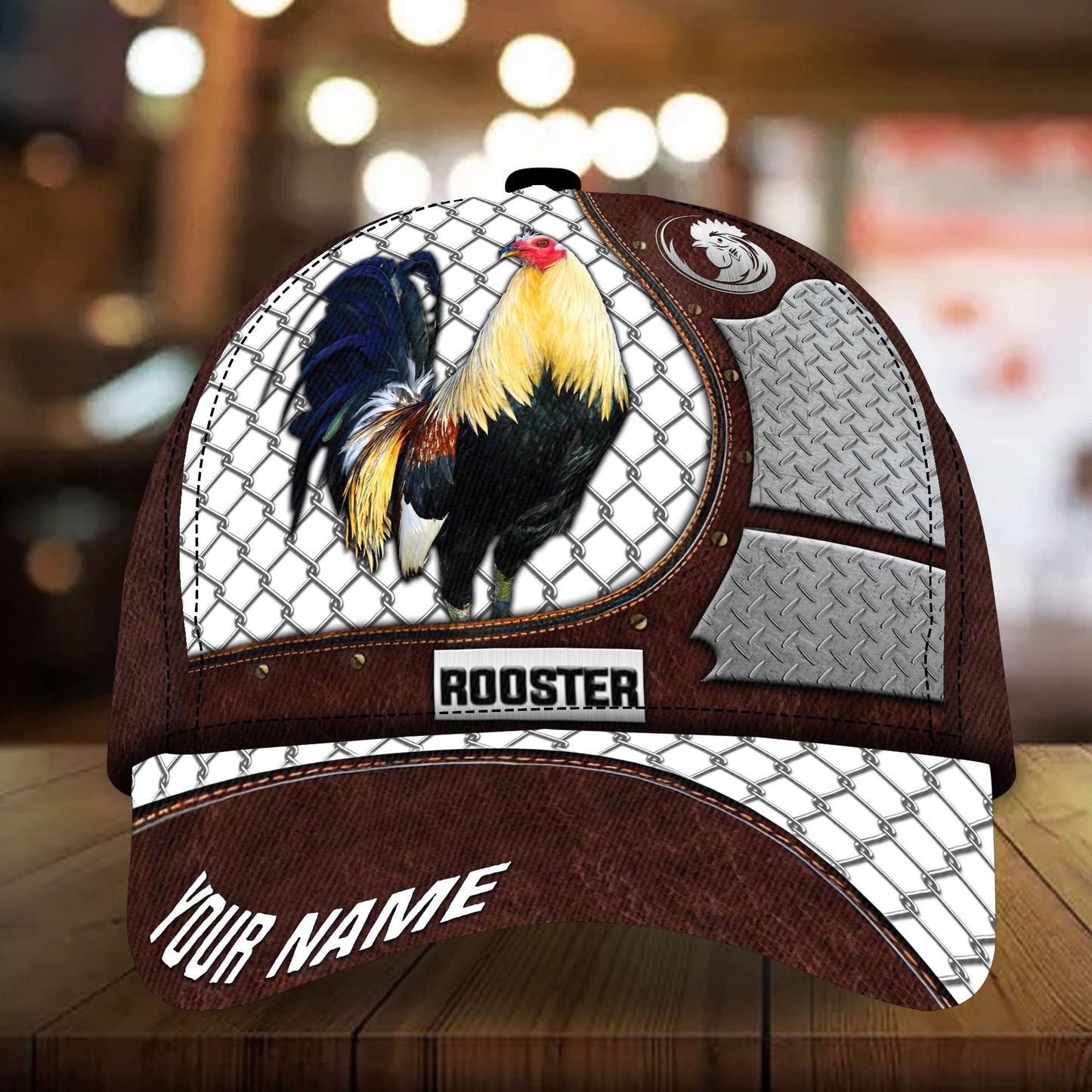 Premium Metal Rooster 3D Cap Multicolor Personalized 3D All Over Print Chicken Cap Hat CA2893