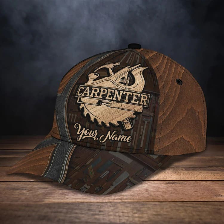 Customized Carpenter Hat for Dad's Birth's Day Gift, Carpenter 3D Cap All Over Printed SO0401