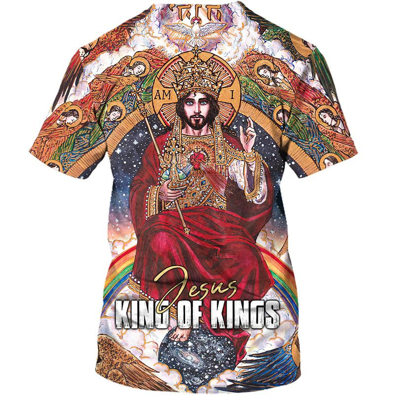 Jesus King Of Kings 3D Tshirt Men Women Cool Premium Shirt For Jesus Lover TO1680