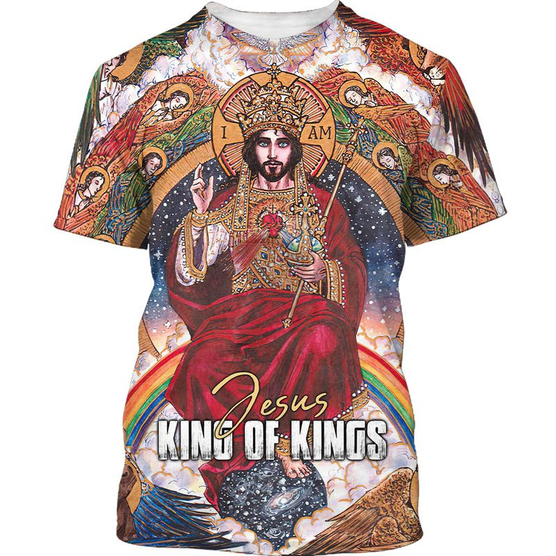 Jesus King Of Kings 3D Tshirt Men Women Cool Premium Shirt For Jesus Lover TO1680