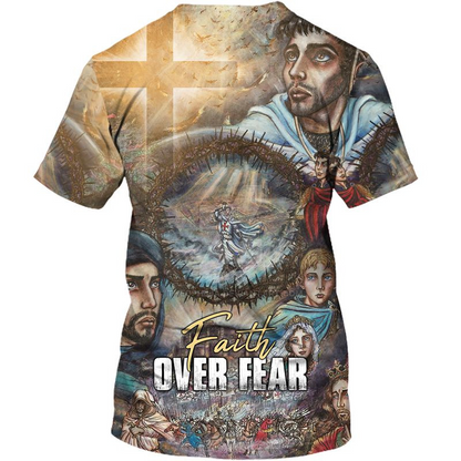 3D T Shirt Faith Over Fear For Jesus Lovers Believe In God Shirts TO1681
