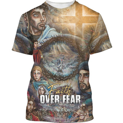 3D T Shirt Faith Over Fear For Jesus Lovers Believe In God Shirts TO1681