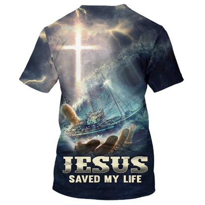 Jesus Saved My Life 3D T Shirt Love God Tee Shirts Christmas Jesus Shirts TO1677