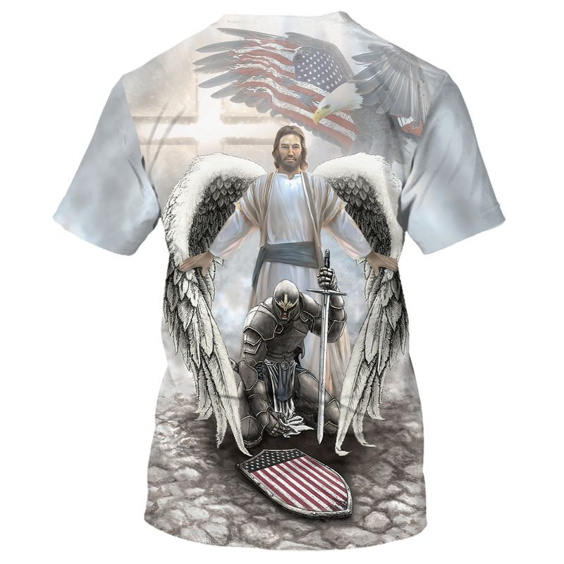 American Warrior Knee Before God T Shirts One Nation Under God Tee Shirts TO1674