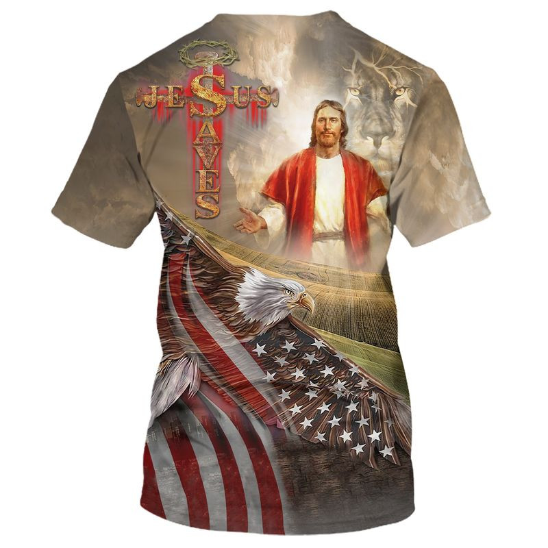 3D All Over Print Jesus Save American Shirt Love Christian Jesus Shirts TO1672