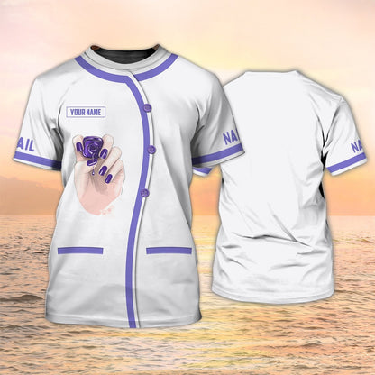 Nail Tech T Shirt Nail Salon Uniform Manicurist Custom Shirts TO2122