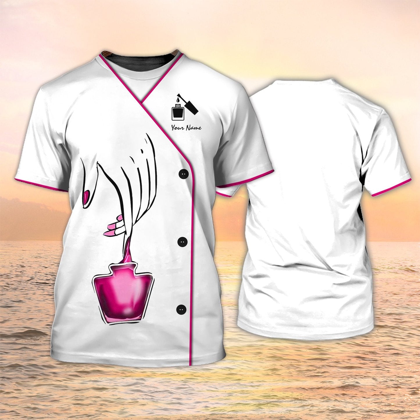 Beauty Spa Uniform Nail Tech Shirts Custom Manicurist Gift White TO2127