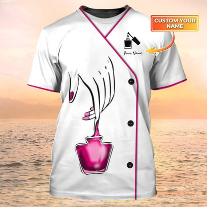 Beauty Spa Uniform Nail Tech Shirts Custom Manicurist Gift White TO2127