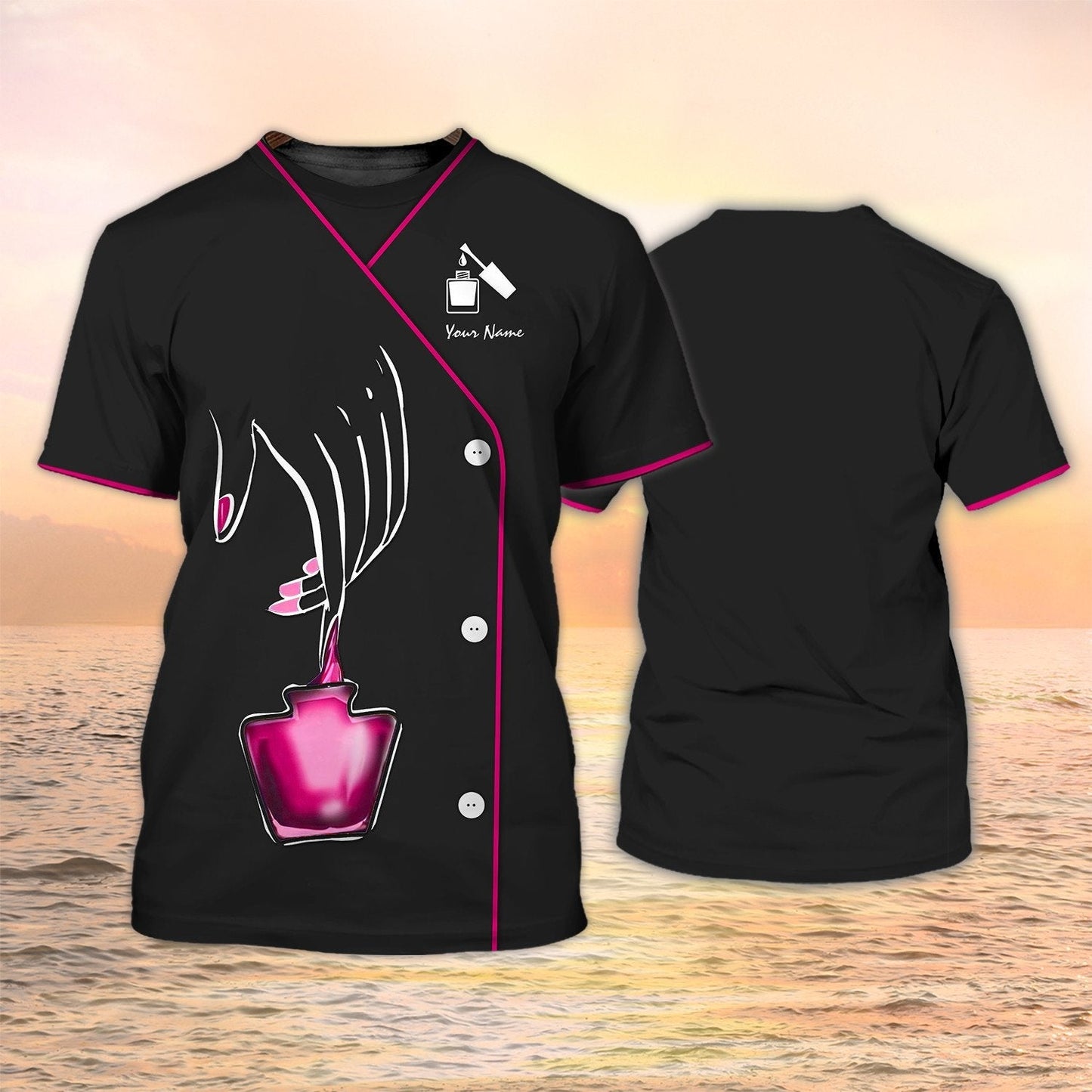 Beauty Spa Uniform Nail Tech Shirts Custom Manicurist Gift Black TO2128