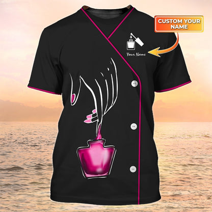 Beauty Spa Uniform Nail Tech Shirts Custom Manicurist Gift Black TO2128