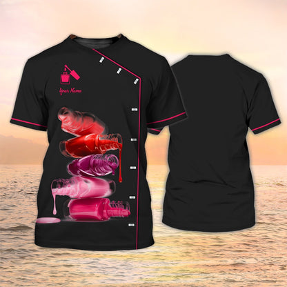 Custom Nail Technician Tshirt Manicurist Gift Nails Black Shirts TO2130