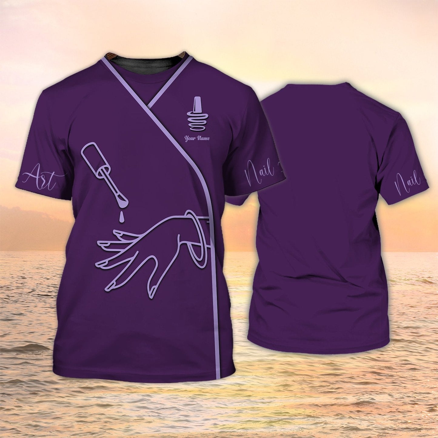 Custom Nail Art Tshirt Manicurist Gift Purple Women Nail Technican Gift TO2132