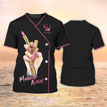Makeup Artist Tshirt Custom Makeup Shirts Black Pink Gift For Women Make Up TO2134