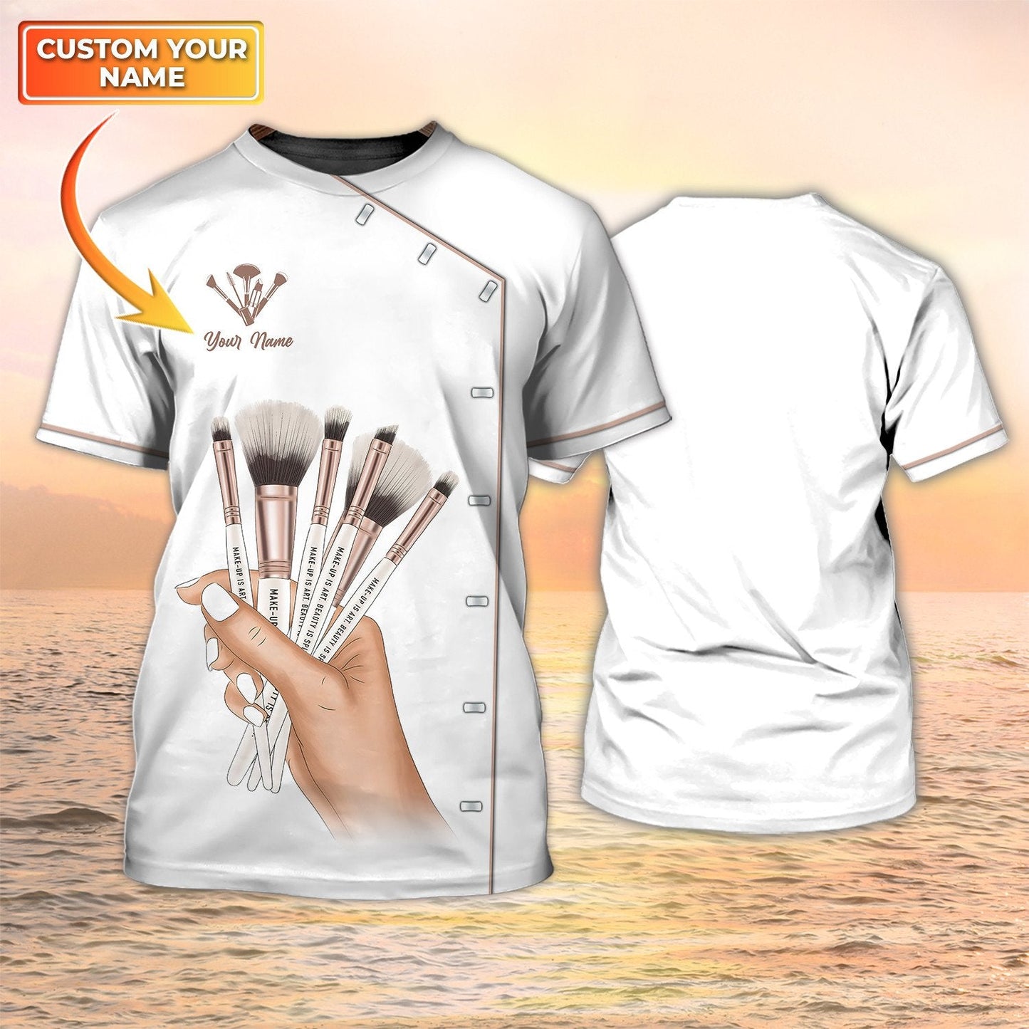 Makeup Artist Custom Tshirt Makeup Tools Shirts Beautician Uniform TO2136