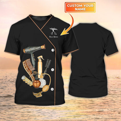 Hairdresser Uniform Hair stylist Custom 3D Tshirt Hairdresser Tools Shirts TO2113