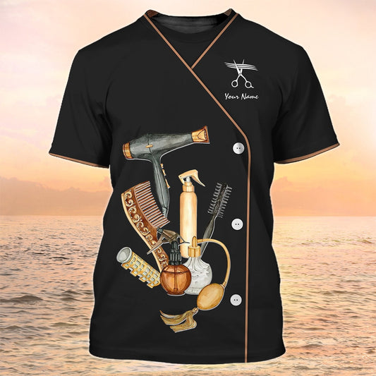 Hairdresser Uniform Hair stylist Custom 3D Tshirt Hairdresser Tools Shirts TO2113