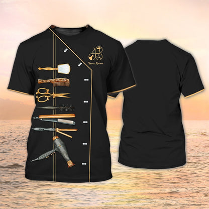 Custom 3D Tshirt Hair Salon Uniform Hairdresser Shirt Hairstylist Tools Sublimation On Shirts TO2117