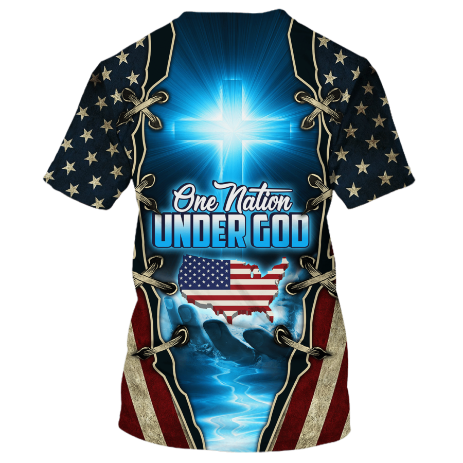 One Nation Under God Patriotic Shirt Men Women American Patriot Tee Shirt Lasfour TO1663