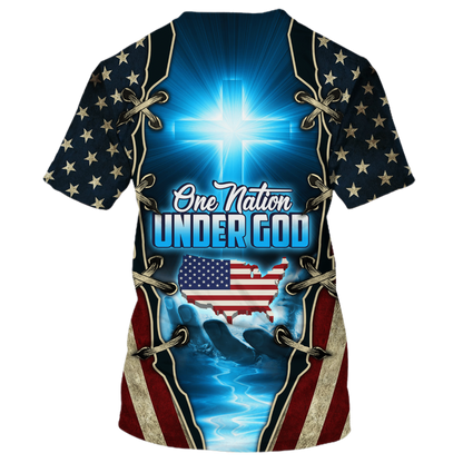 One Nation Under God Patriotic Shirt Men Women American Patriot Tee Shirt Lasfour TO1663