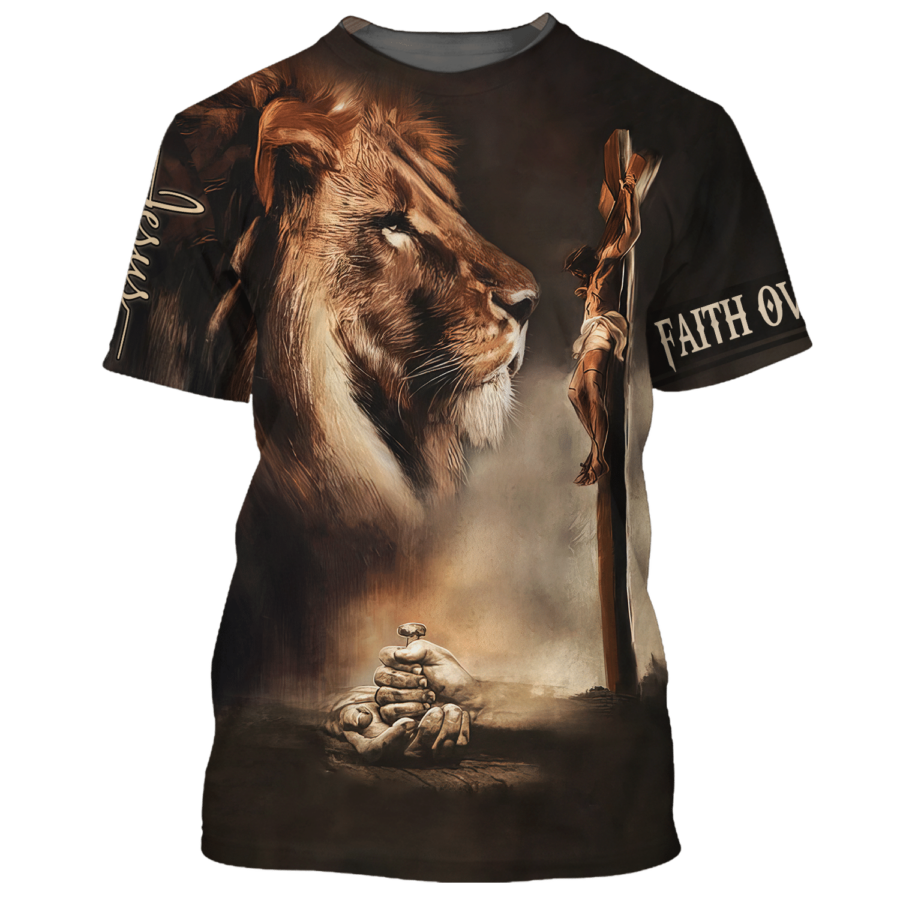 Cool Premium Faith Over Fear Tshirt Believe In God T Shirt For Men Women Jesus Shirts TO1660