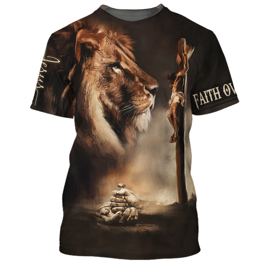 Cool Premium Faith Over Fear Tshirt Believe In God T Shirt For Men Women Jesus Shirts TO1660