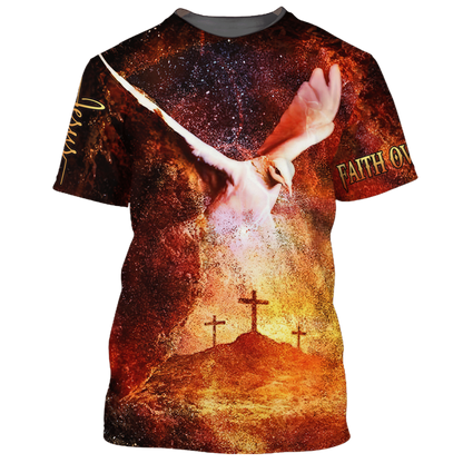 3D All Over Print Faith Over Fear T Shirt Jesus Unisex Shirts For Men Women TO1655