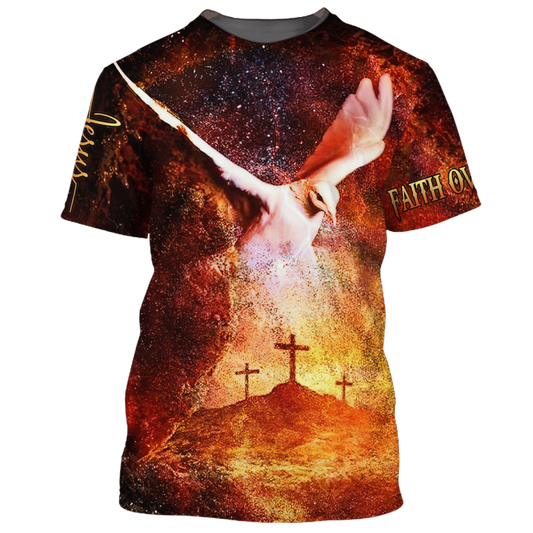 3D All Over Print Faith Over Fear T Shirt Jesus Unisex Shirts For Men Women TO1655