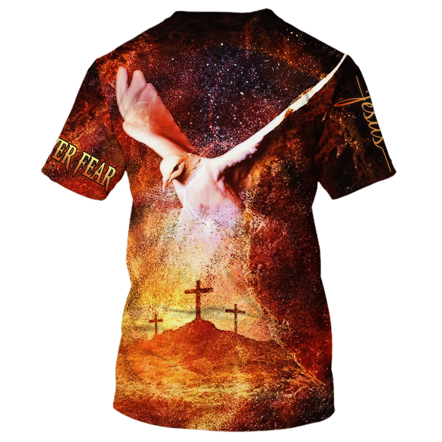 3D All Over Print Faith Over Fear T Shirt Jesus Unisex Shirts For Men Women TO1655