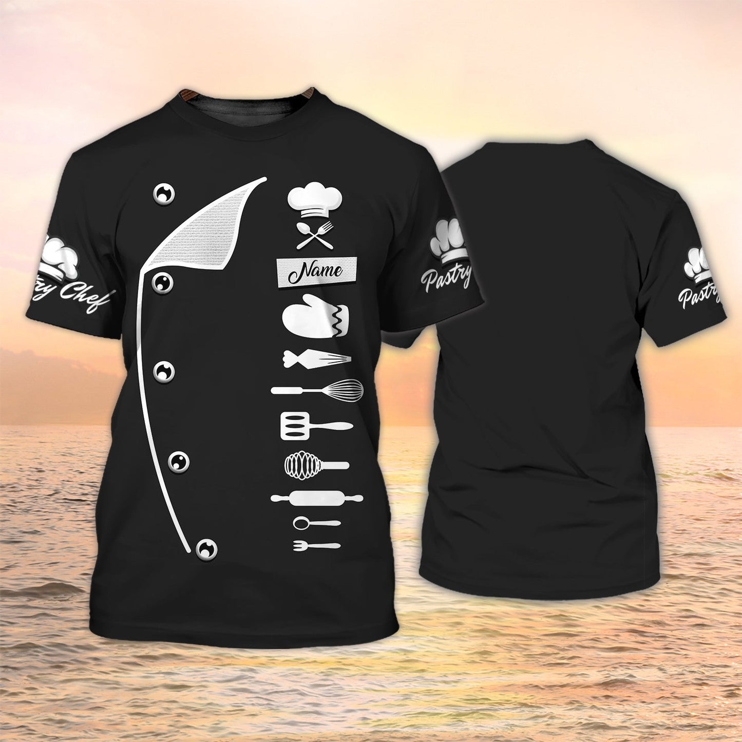 Pastry Chef Tshirt Bakery Uniform Baker Black Shirt TO2052