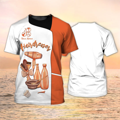 Hairdresser Shirt Hairstylist Tshirt Custom Hair Salon White Uniform TO2138