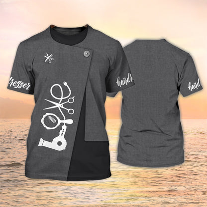 Love Hairdresser Custom Tshirt Hair Stylist Black Shirt TO2142