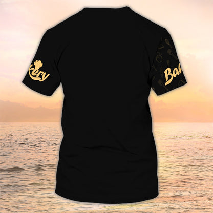Baker Tshirt Custom Cake Shirt Bakery Uniform Black TO2058