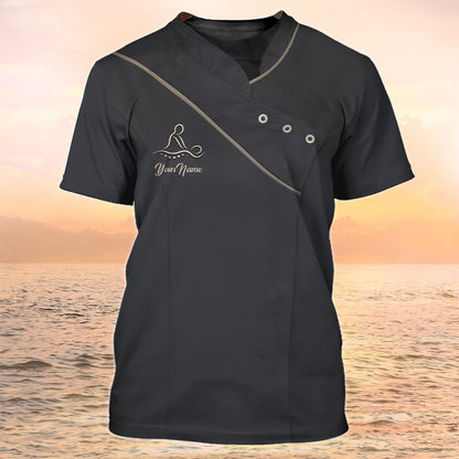 Massage Therapist Uniform Black Massage Therapist Custom Shirt TO2000