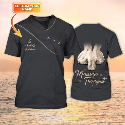 Massage Therapist Uniform Black Massage Therapist Custom Shirt TO2000