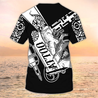 3D All Over Print Tattooist Tshirts, Tattoo Style T Shirts, Custom T Shirt Tattoo Uniform TO2171