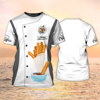 Churreria Tshirt Churros 3D Custom Shirt White Uniform Baker Shirt TO2062